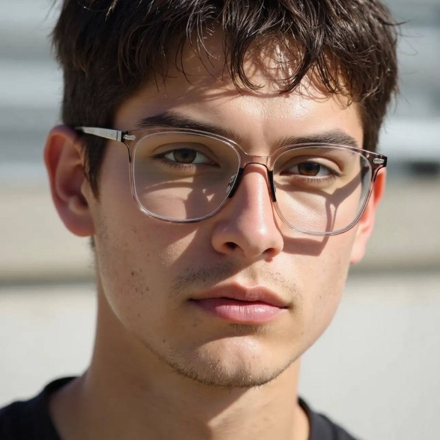 Smoky Elegance Square Glasses