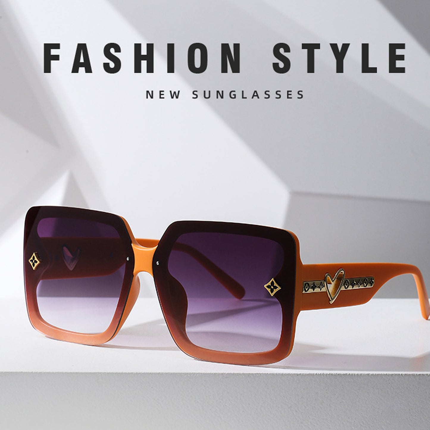 Trendy Orange Square Sunglasses: Fashion - Forward Eye Protection