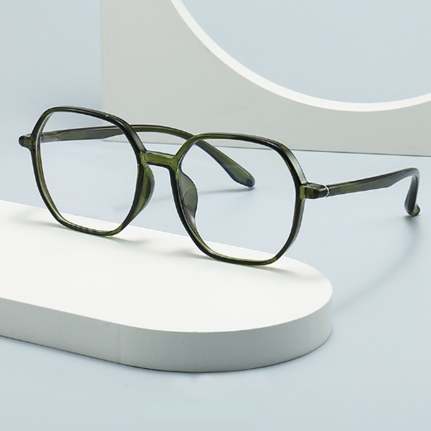 Retro - Inspired Lightweight Green Blue - Light Blocking Eyeglasses