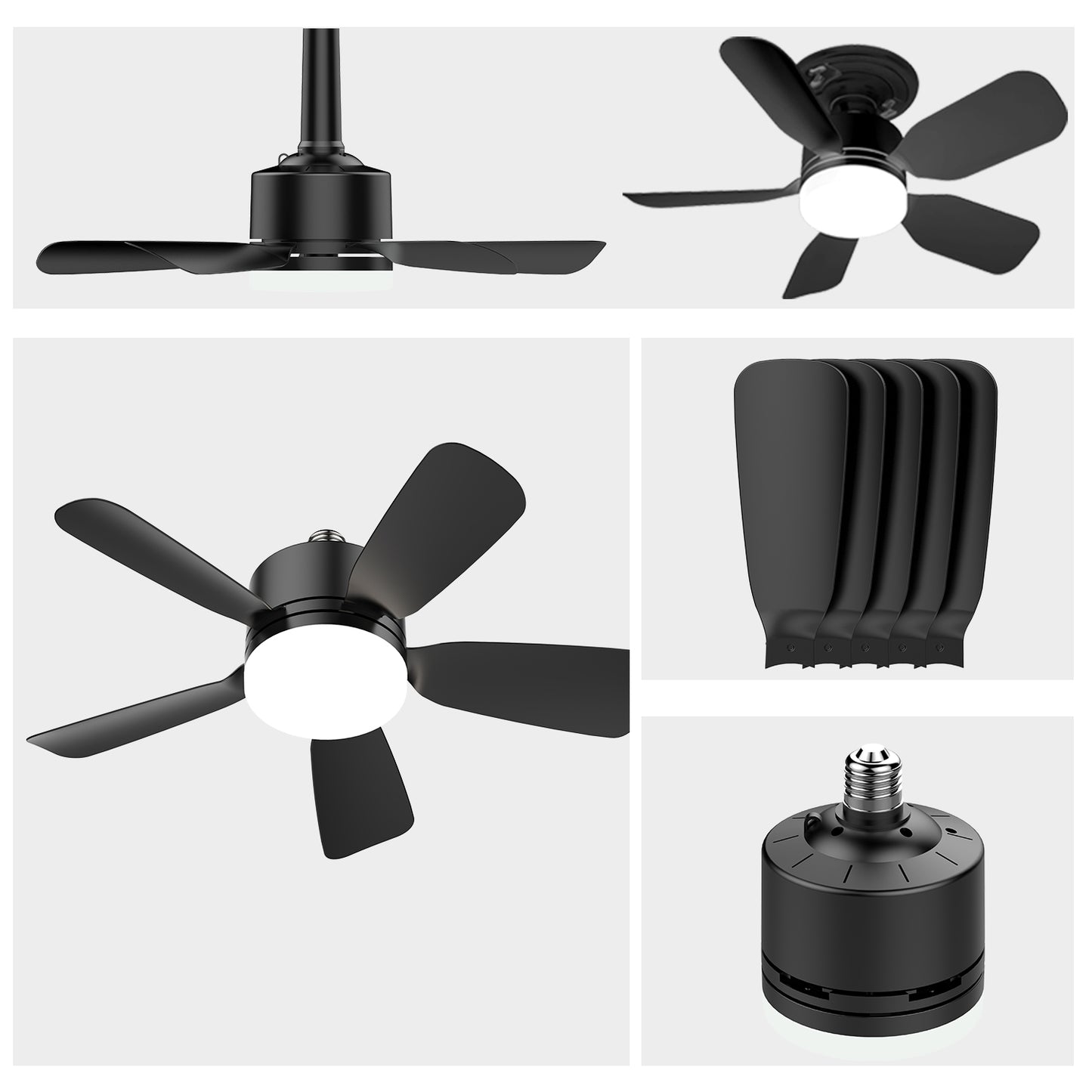 17-inch Socket Fan Light with Remote - Ideal for Bedroom & Kitchen