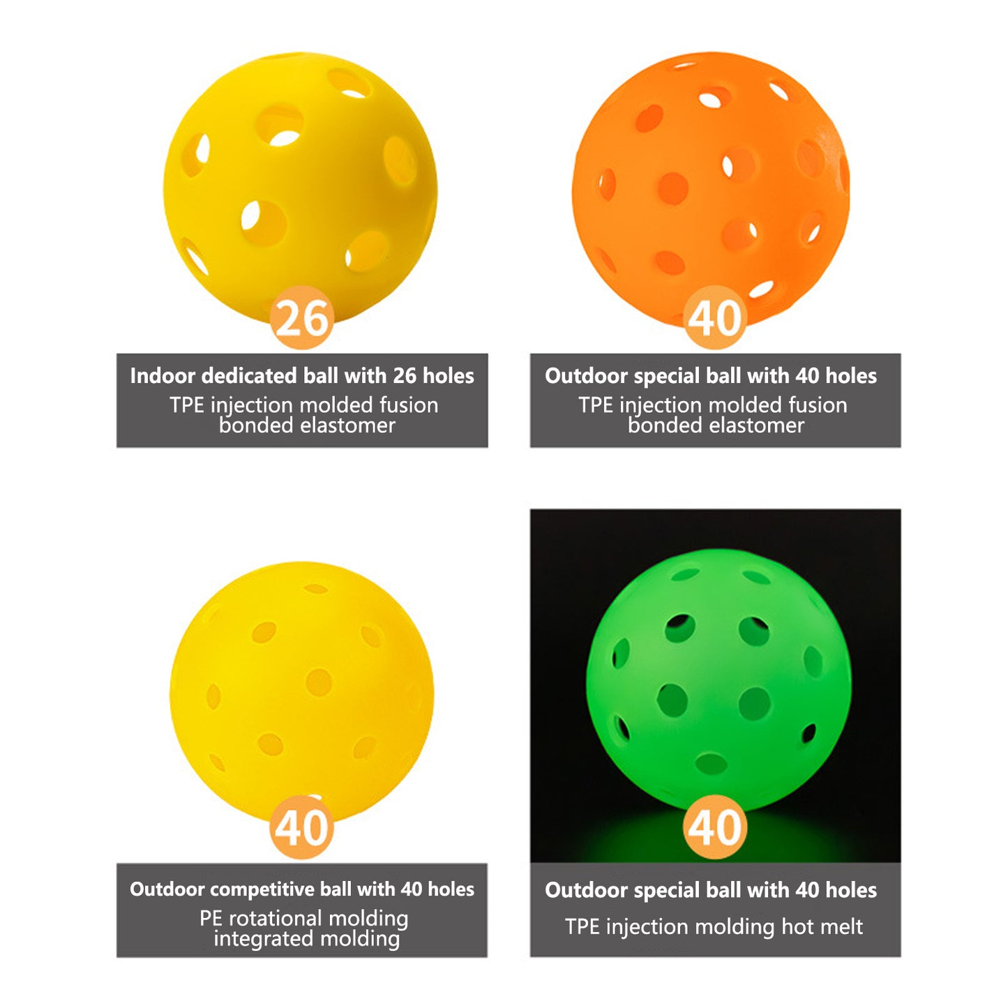 Versatile Pickleballs: Indoor & Outdoor, Customizable & High - Quality