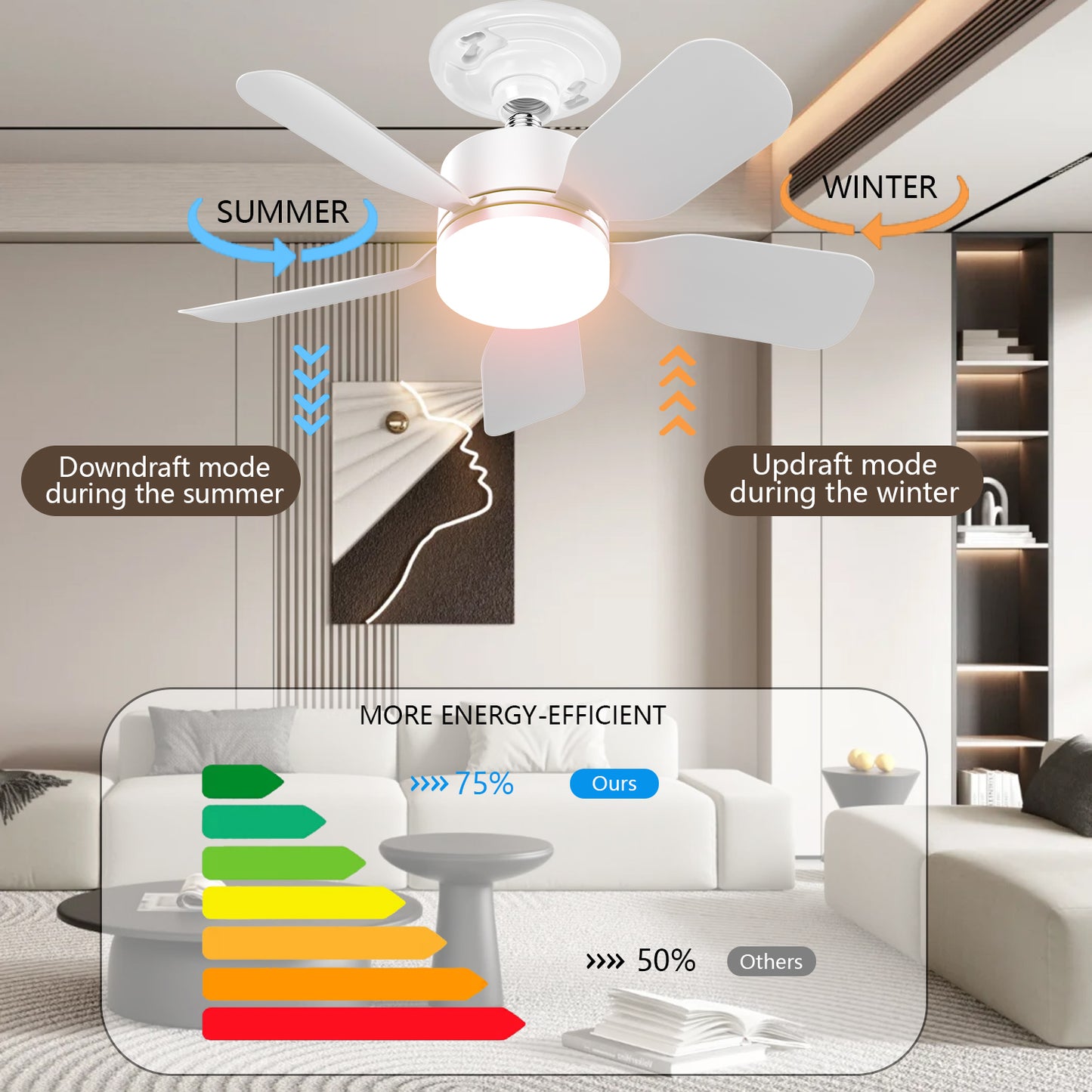 17-inch Socket Fan Light with Remote - Ideal for Bedroom & Kitchen