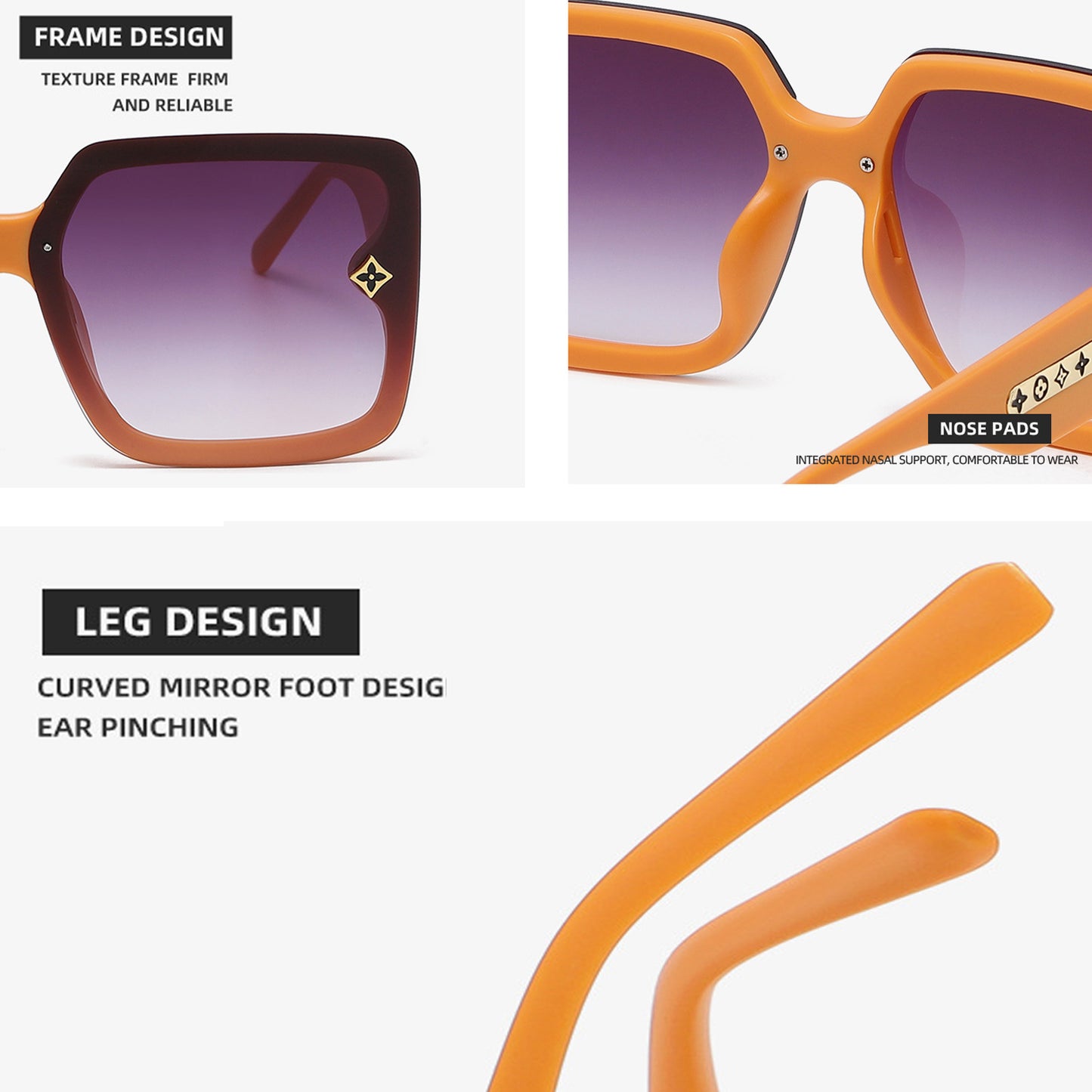 Trendy Orange Square Sunglasses: Fashion - Forward Eye Protection