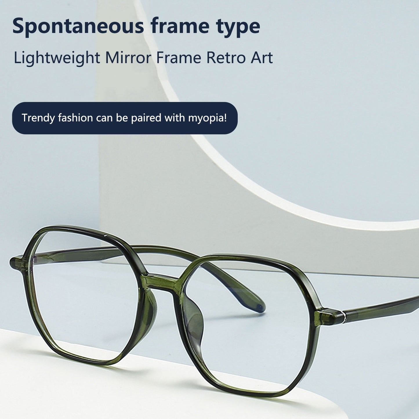 Retro - Inspired Lightweight Green Blue - Light Blocking Eyeglasses
