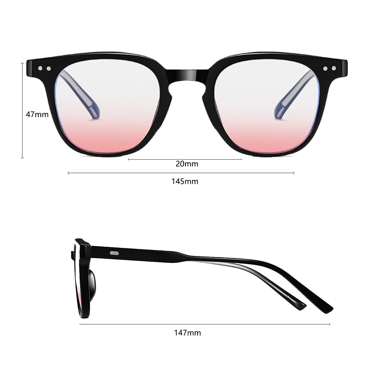 Stylish Black Square - Frame Sunglasses