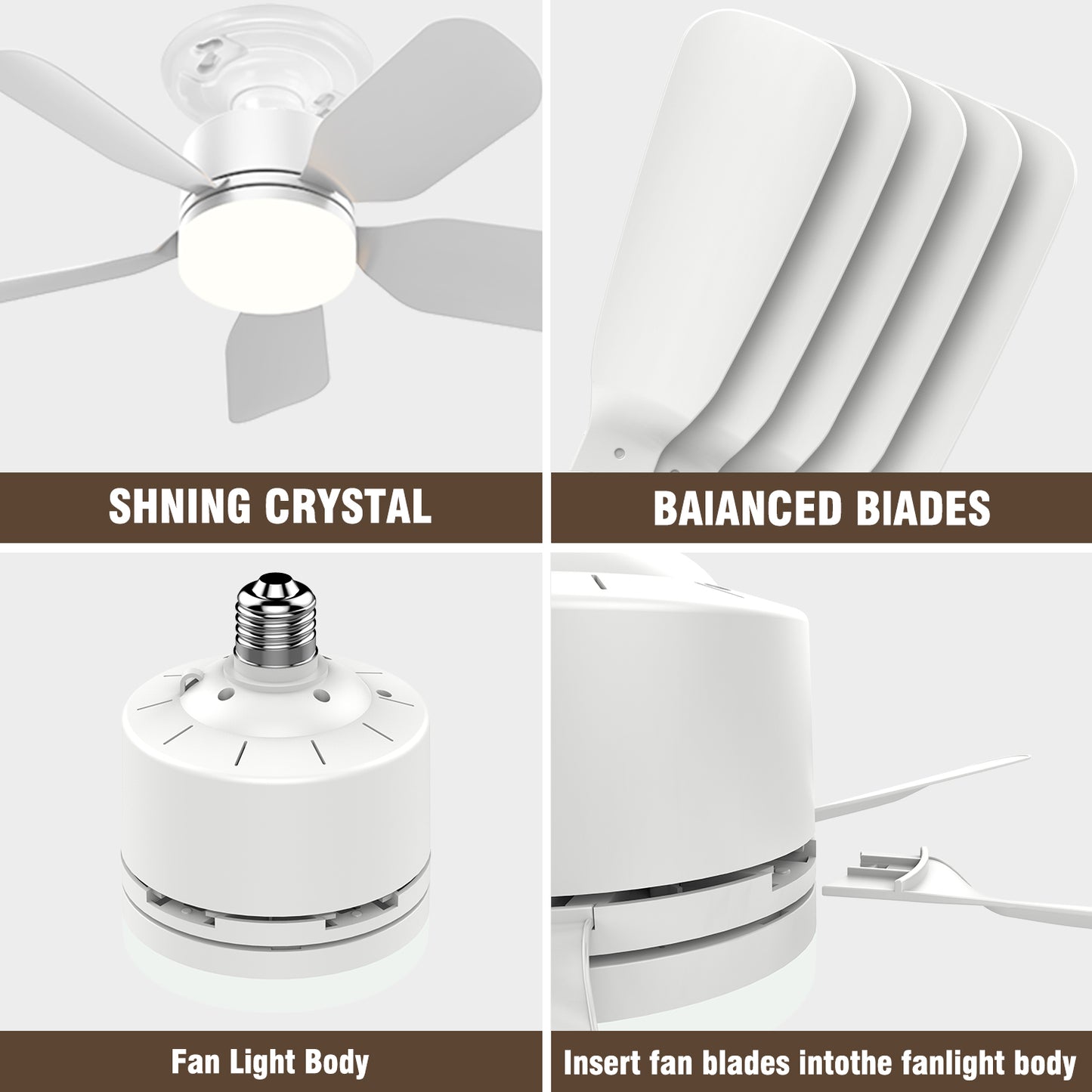 17-inch Socket Fan Light with Remote - Ideal for Bedroom & Kitchen