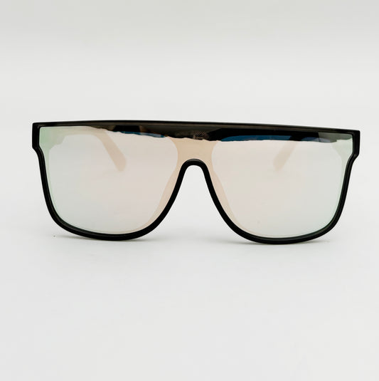 Modern Black Shield - Style Sunglasses