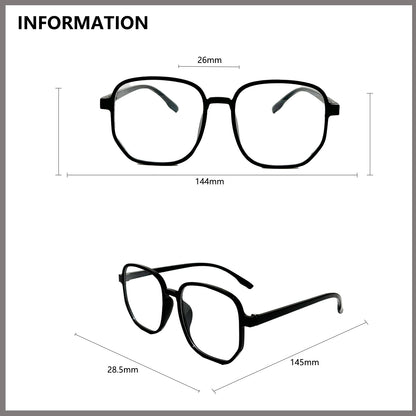 Stylish Black Plain Glasses - Advanced Eye Protection and Comfort