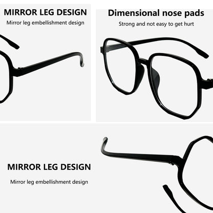 Stylish Black Plain Glasses - Advanced Eye Protection and Comfort