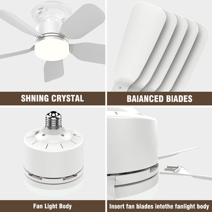 17-inch Socket Fan Light with Remote - Ideal for Bedroom & Kitchen