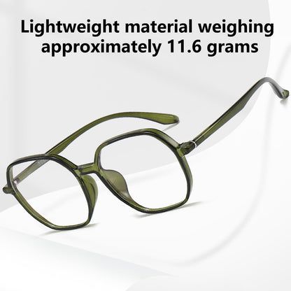 Retro - Inspired Lightweight Green Blue - Light Blocking Eyeglasses